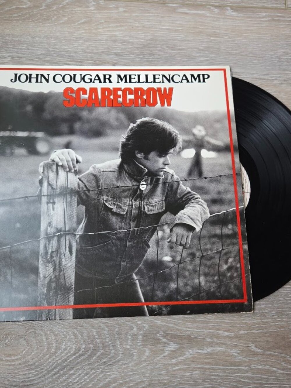 Vintage John Cougar Mellencamp Scarecrow Vinyl LP (1985) Riva Records 422-824 86